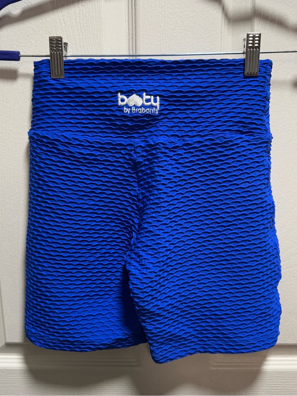 Booty by Brabants Women's High-Waist Croco Textured Bike Shorts - Royal Blue